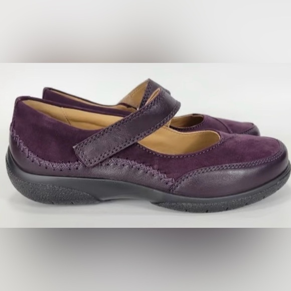 Hotter Plum Leather Mary Jane Comfort Shoes Cushioned Walking Flats UK 6 UK‎ 8 - Picture 2 of 10